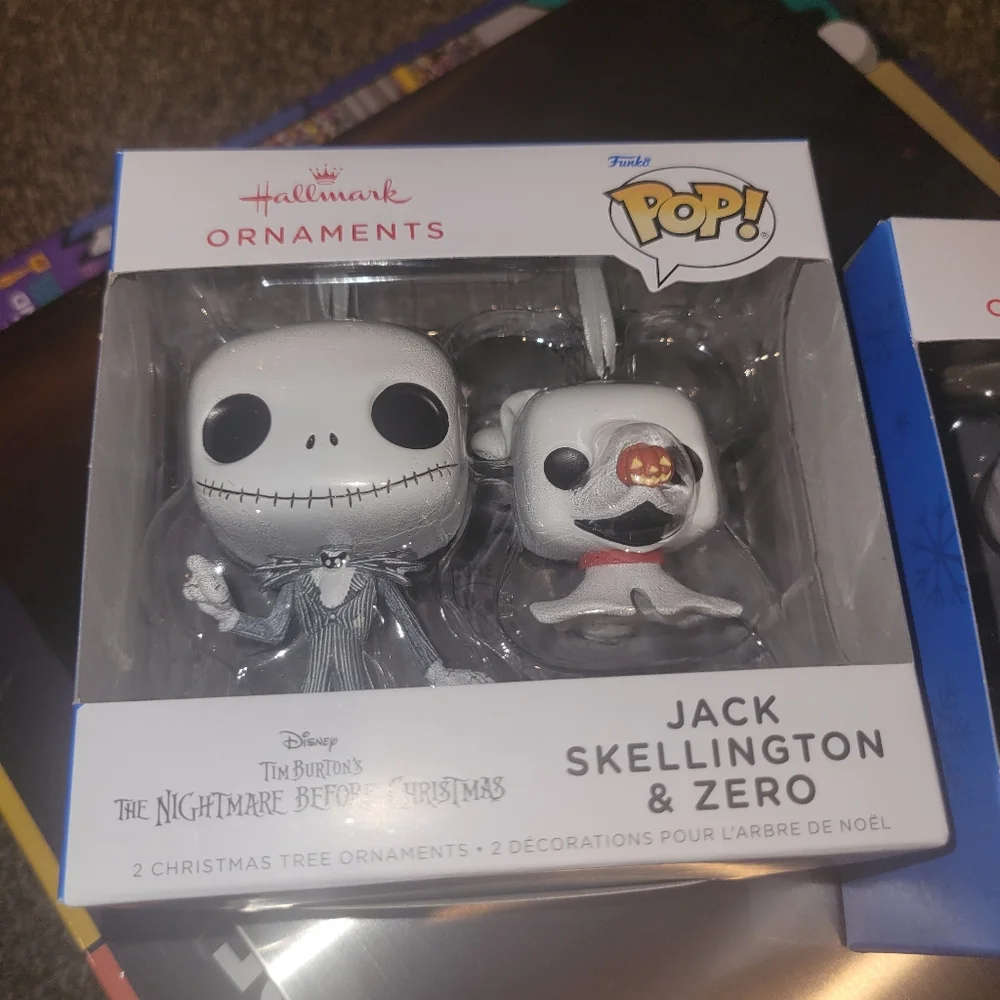 Funko Pop! Jack Skellington, Zero and Sally Ornaments